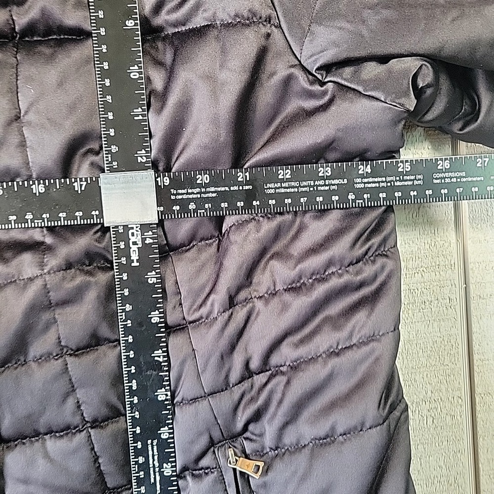 VTG Weather Tamer Puffer Jacket Women's 2X Zip Black Hooded Down Faux Fur - 2XL - Picture 8 of 10